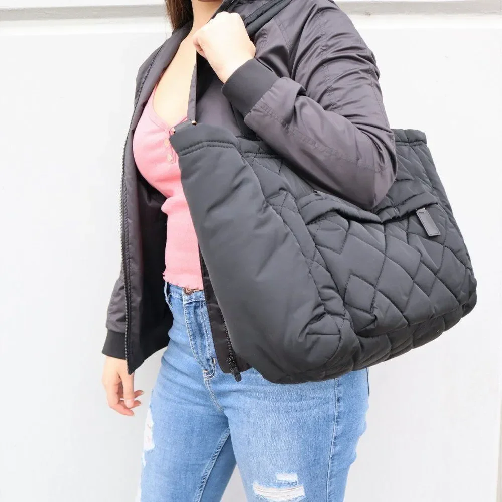 Marc Jacobs Crosby Quilted Diaper Black Nylon Baby Bag